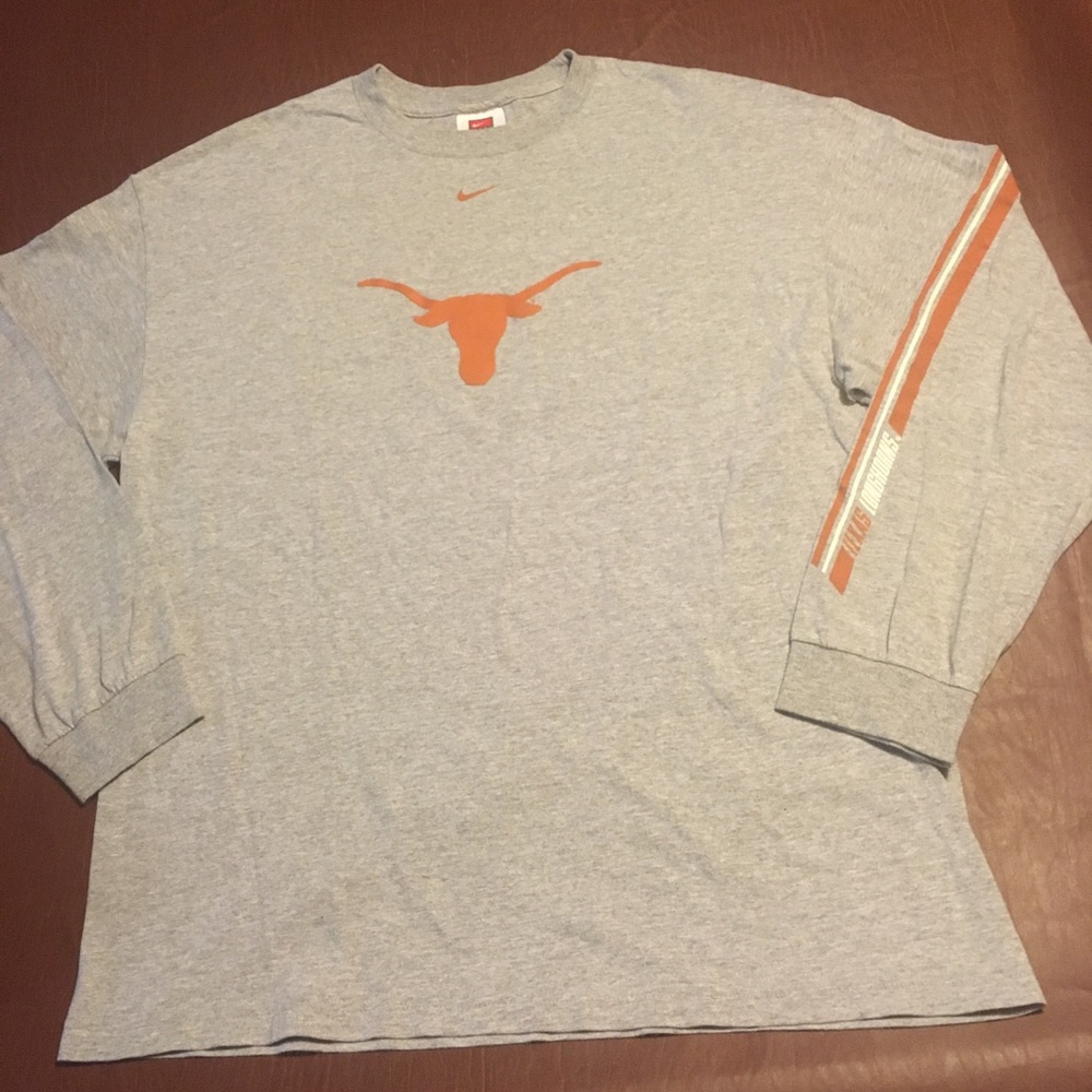 Vtg Nike Texas Longhorns L/S Center Swoosh Tee L